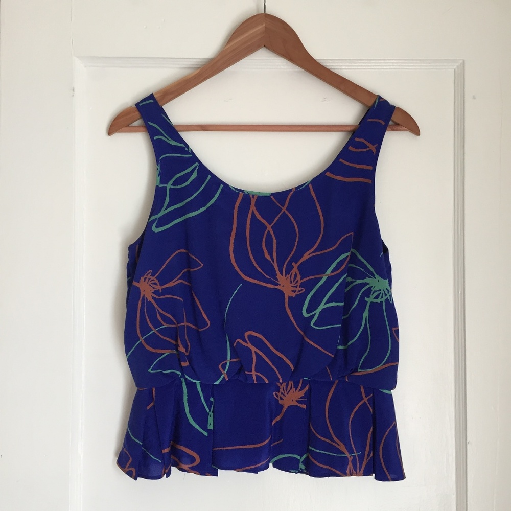100% Silk Blue Blouse from Anthropolgie